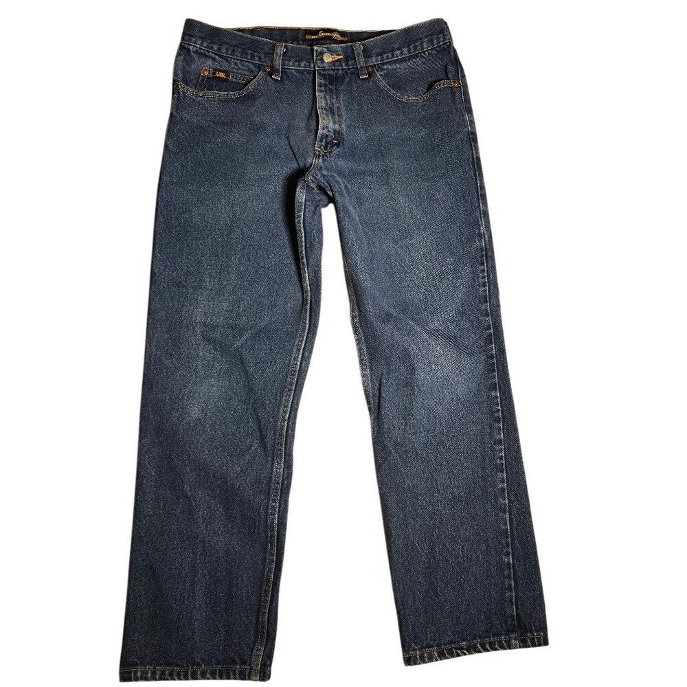 Lee Jeans Mens 36x30 Regular Fit Straight Leg Dark Wash Blue Denim Retro‎  948